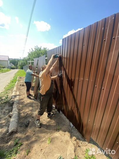 Забор профнастил