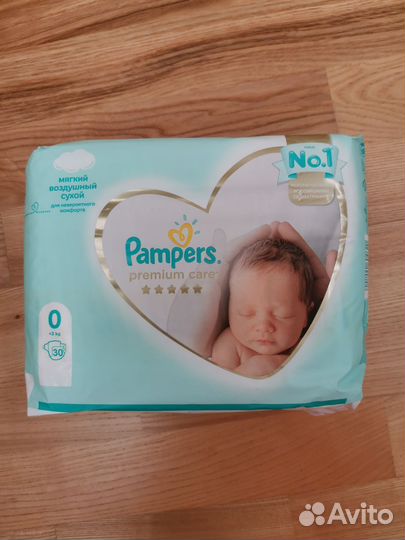 Подгузники pampers premium care 0 новые