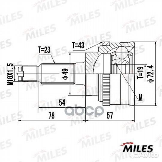 ШРУС suzuki ignis 1.3 00-03 нар.(ABS) ga20434 M