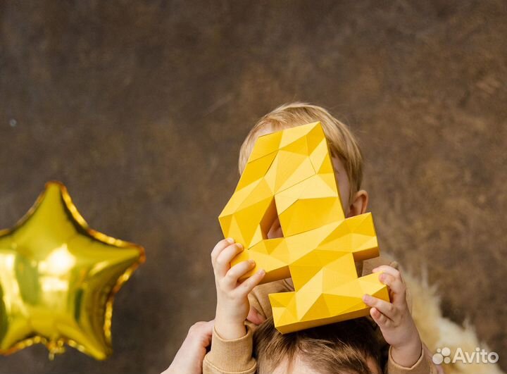 Декор на день рождения Объемная цифра 4 на др