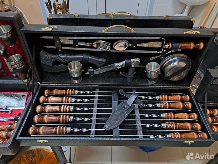 Подарочный набор шампуров, шашлычный набор, топор