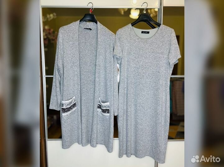 Платье и кардиган 52-54р