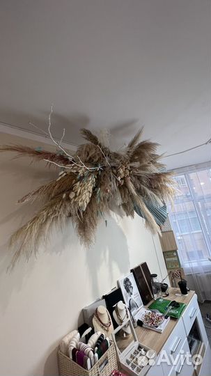 Сухие цветы, декор на стену