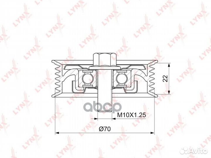 Ролик обводной приводного ремня PB7064 lynxauto
