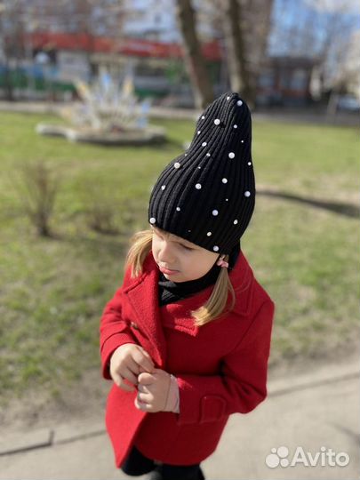 Детский комплект на 3-5 лет (шапка, шарф и минетки