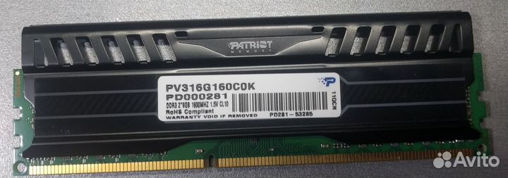 Patriot Viper 3 ddr3 8gb 1600 мгц одна плашка