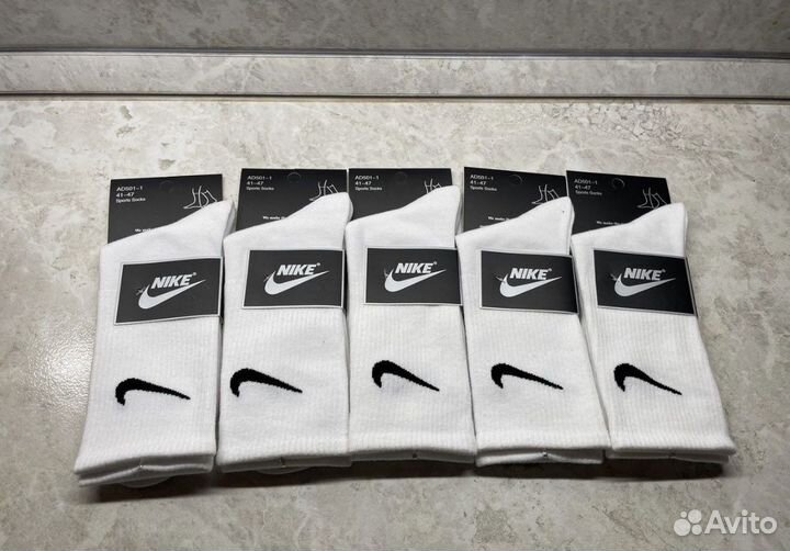Носки nike высокие белые