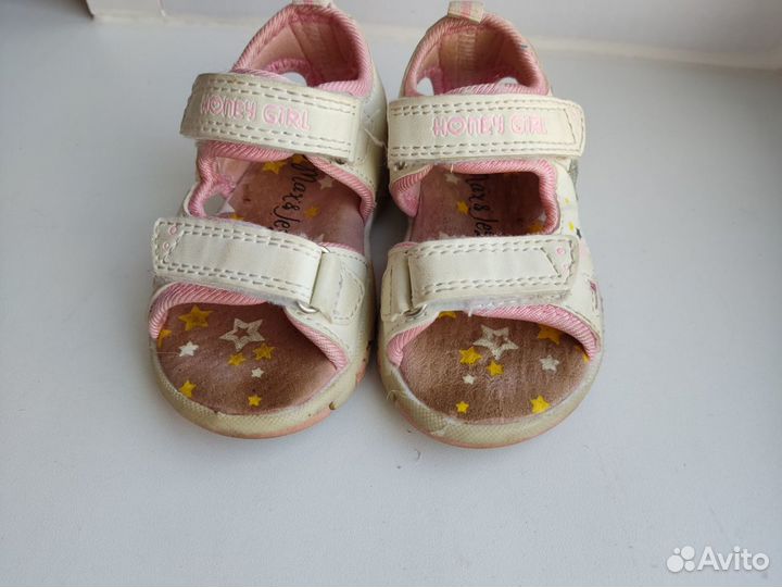 Детские сандалии босоножки на липучках 20 кожзам