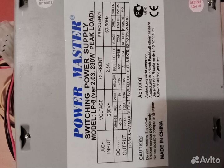 Блоки питания и шнуры