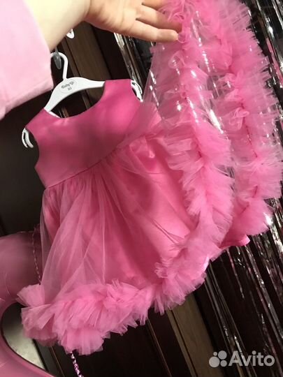 Платье розовое нарядное 92 размер