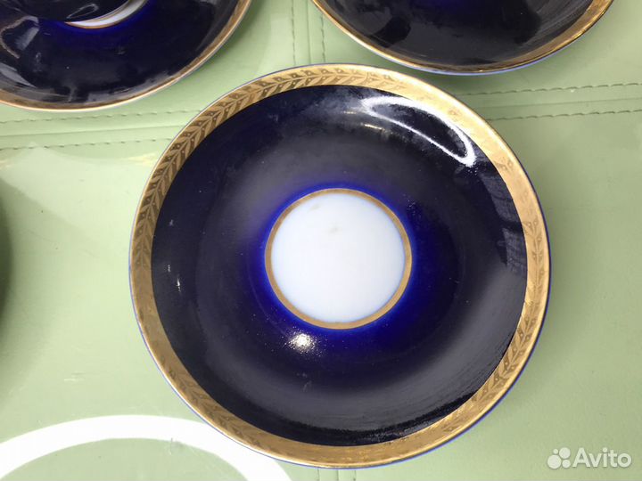 Фарфоровые чайные пары кобальт лфз СССР