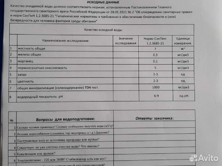 Химический анализ воды, монтаж, сервис