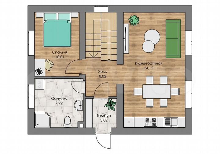 Коттедж 115 м² на участке 8 сот.