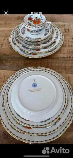Сервиз Франция Лимож фарфор антик 12 перс Винтаж