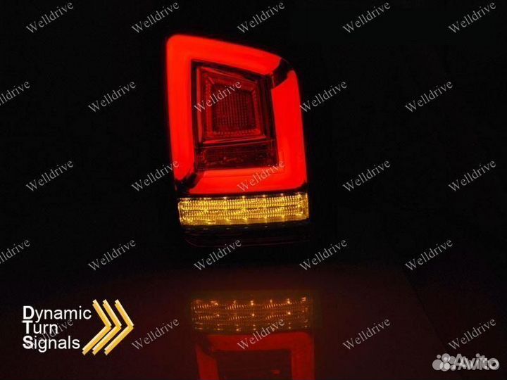 Фонари задние VW T5 03-09 LED BAR SEQ кр-белые