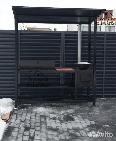 Мангал loft с крышей