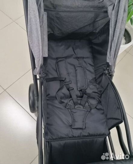 Коляска для двойни или погодок (тёмно серый)
