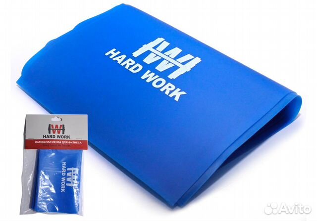 Эспандер латексная лента hard work, синий, 1500 см