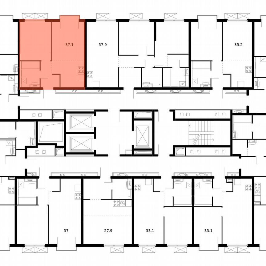 1-к. квартира, 37,1 м², 21/24 эт.