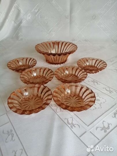 Набор для варенья из цветного стекла, СССР