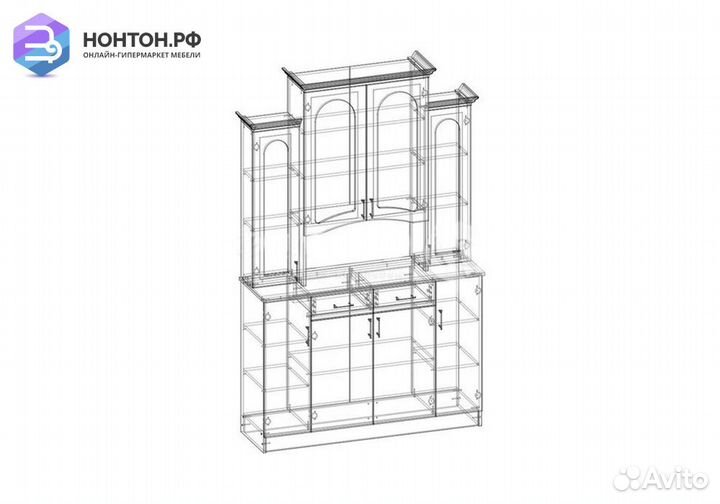Буфет Констанция 4-х створчатый белый матовый / го