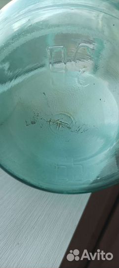 Банка 3 л 1965 года, Винтаж, зеленое стекло