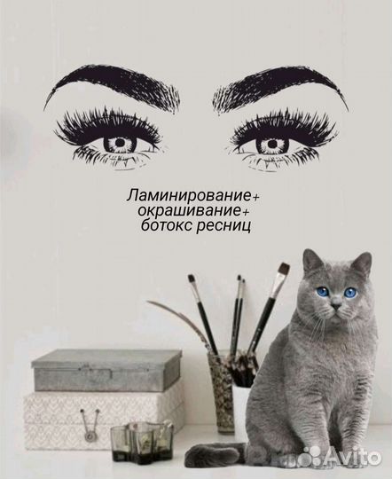 Ламинирование, ботокс ресниц+окрашивание