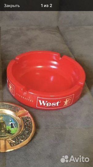 Пепельница красная большая