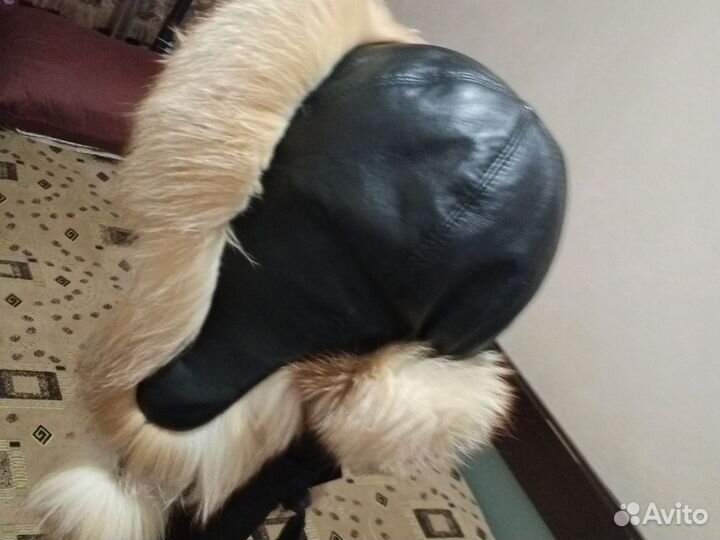 Шапка кожана меховая