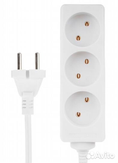 Удлинитель 3гнезда,сеч.провода 0,75кв.мм,2м, еврор