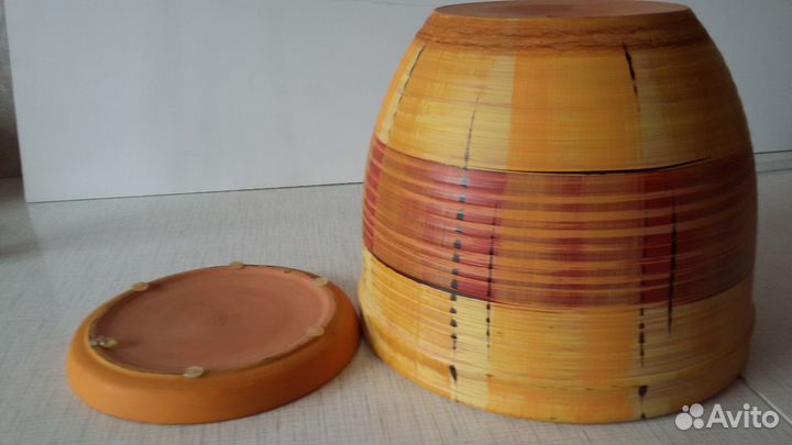 Горшок для цветов с поддоном, большой