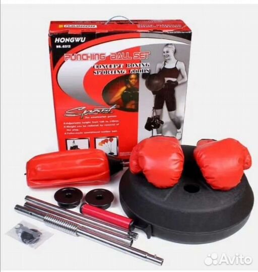 Боксерская груша напольная перчатки боксёрские