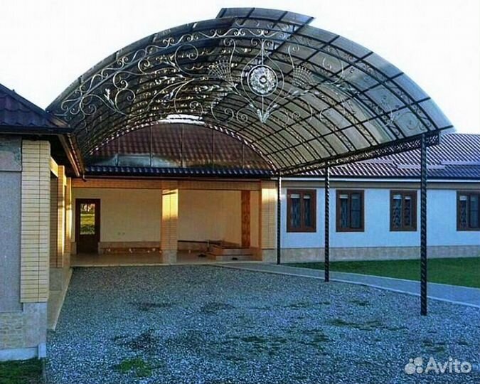Навесы кованные из поликарбоната