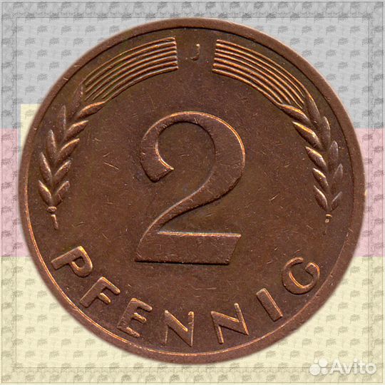 2 пфеннига 1970 J Гамбург