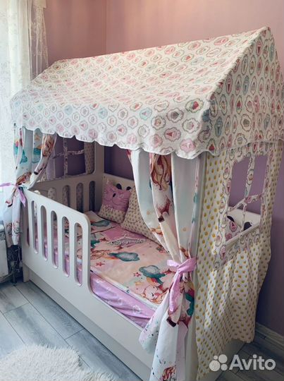 Крыша занавески балдахин для домик кроватки