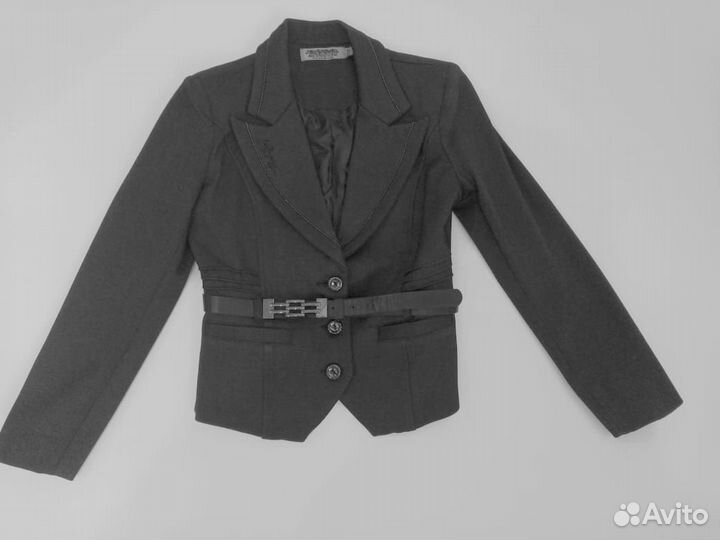Пиджак т.серый школьный р.116-120