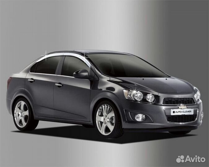 Chevrolet Aveo хромиррованные дефлекторы ветровики