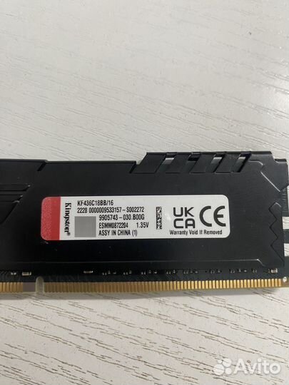 Оперативная память HyperX DDR4 16GB 3600mhz