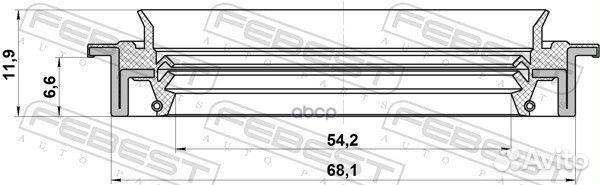 Сальник ступицы колеса перед прав лев Febest