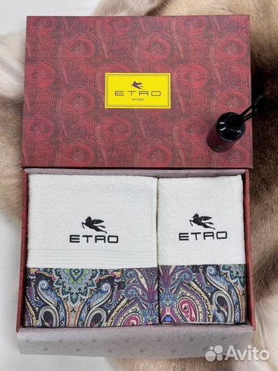 Полотенца Etro набор подарочный 2 шт Хлопок