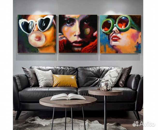 Интерьерная картина девушка Поп Арт