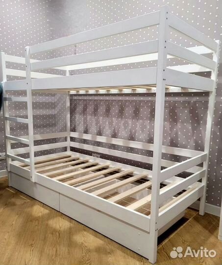 Детская Кровать двухъярусная из массива