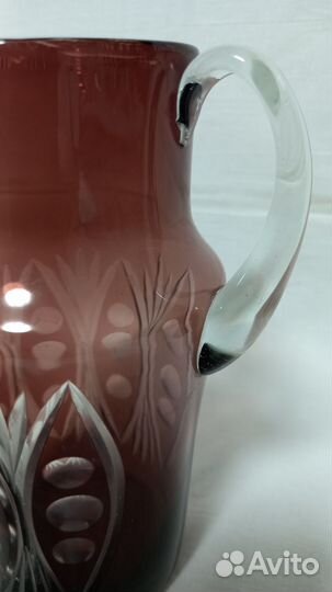 Кувшин и стаканы марганцевое стекло СССР