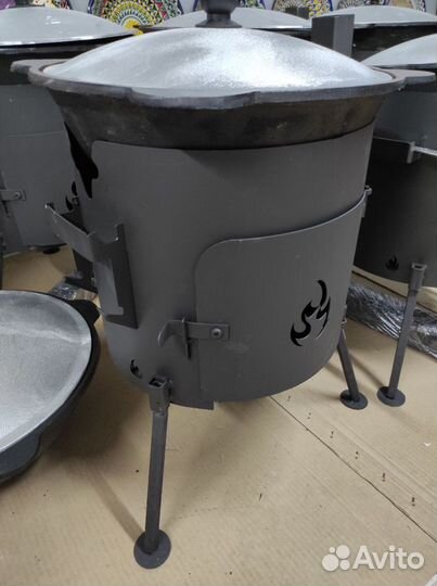 Печь + казан 8-10 литров комплект