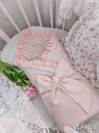 Конверт на выписку из муслина летний новый