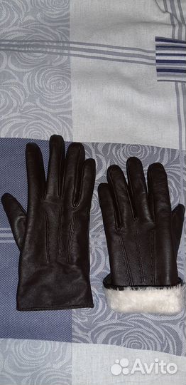 Перчатки кожаные зимние Hugo Boss