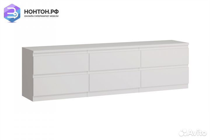 Тумба Кастор 6 ящиков белая