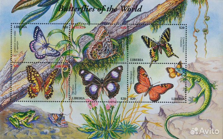 Марки фауна и флора негашёные