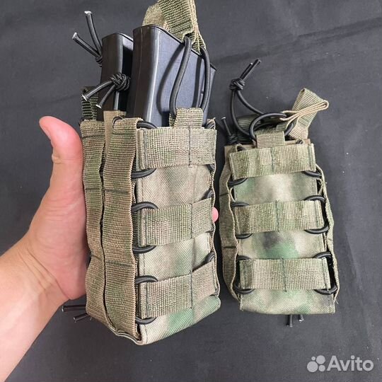 Подсумок под 2 ак Штурмовой открытый Мох