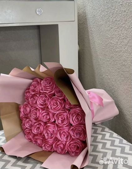 Розочки из атласных лент